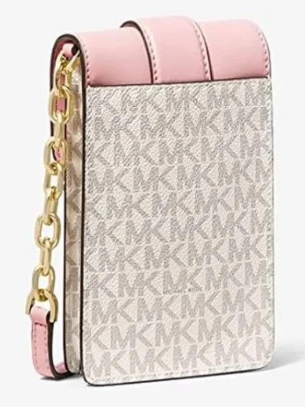 MICHAEL KORS Pale Pink Leather Mini Crossbody Wallet